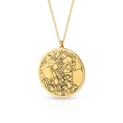 Precious Spot Engraved Map Necklace [18K Gold Vermeil]