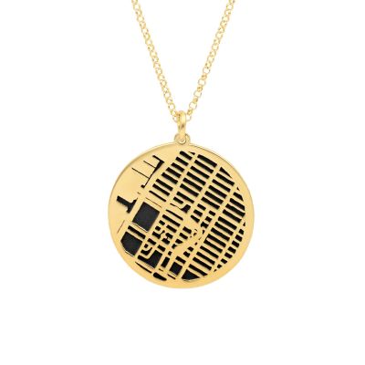 Precious Spot Map Silhouette Necklace [14 Karat Gold]