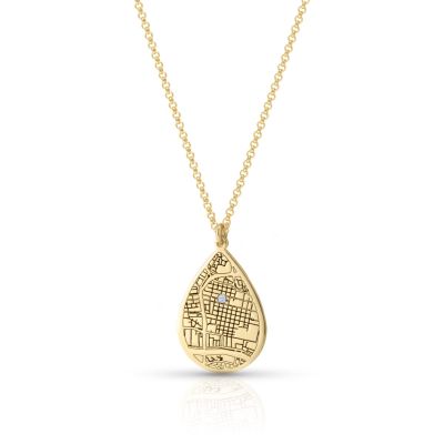 Cherished Spot Engraved Map Necklace [18K Gold Vermeil]