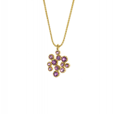 Pink Tourmaline Cluster Necklace [18K Gold]