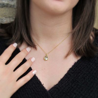 Green Amethyst Drop Necklace [18K Gold]