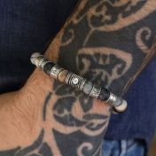 Picasso Jasper Men Name Bracelet With Diamond
