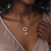 Anna Double Layer Necklace [18K Gold Vermeil] - with Zodiac Signs