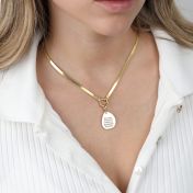Arya Herringbone Name Necklace [18K Gold Vermeil] 