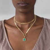 Arya Herringbone Necklace [18K Gold Vermeil] - with Charms