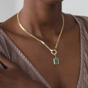 Arya Herringbone Necklace [18K Gold Vermeil] - with Charms