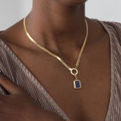Arya Herringbone Necklace [18K Gold Vermeil] - with Charms