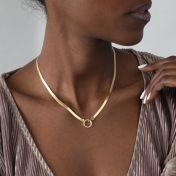 Arya Herringbone Necklace [18K Gold Vermeil] - with Charms