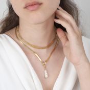 Arya Herringbone Necklace [18K Gold Vermeil] - with Charms