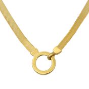 Arya Herringbone Necklace [18K Gold Vermeil] - with Charms
