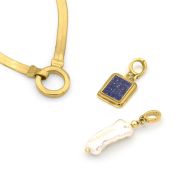 Arya Herringbone Necklace [18K Gold Vermeil] - with Charms