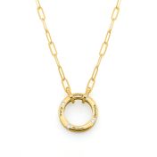 Helena Circle Link Chain Name Necklace with a Diamond [18K Gold Vermeil]