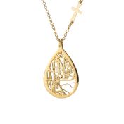 Cherished Spot Map Necklace with Sideways Cross [18K Gold Vermeil]