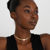 Enchanted Pavé Circle Milanese Chain Necklace [18K Gold Vermeil]