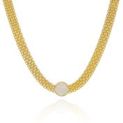 Enchanted Pavé Circle Milanese Chain Necklace [18K Gold Vermeil]
