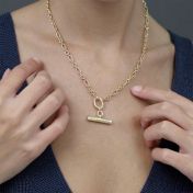 Destiny T Bar Name Necklace [18K Gold Vermeil]