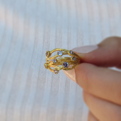 Coral Tanzanite Ring [14K Gold]