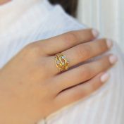 Coral Tanzanite Ring [14K Gold]