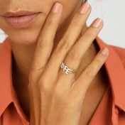 Diamond Initial Ring [14 Karat Gold]