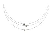 Diamonds on a Wire Necklace [18K White Gold]