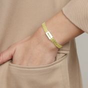 Milanese Chain Name Bracelet with Diamond [18K Gold Vermeil]
