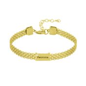 Milanese Chain Name Bracelet with Diamond [18K Gold Vermeil]