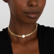 Enchanted Pavé Circle Milanese Chain Necklace [18K Gold Vermeil]