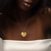 Ties of Heart Engraved Map Necklace [18K Gold Vermeil]