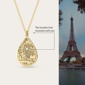 Cherished Spot Engraved Map Necklace [18K Gold Vermeil]