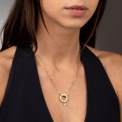 Helena Circle Link Chain Name Necklace with 0.3ct Diamond [18K Gold Vermeil]