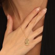 Small Map Tag Engraved Necklace [18K Gold Vermeil]