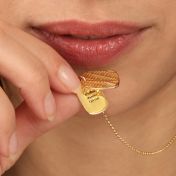 Small Map Tag Engraved Necklace [18K Gold Vermeil]