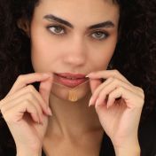 Small Map Tag Engraved Necklace [18K Gold Vermeil]