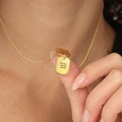Small Map Tag Engraved Necklace [18K Gold Vermeil]