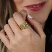 Green Tourmaline Bundle Ring [18K Gold]