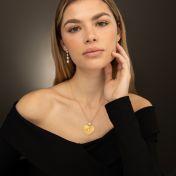 Ties of Heart Engraved Map Necklace With 1 Ct Diamond [18K Gold Vermeil]