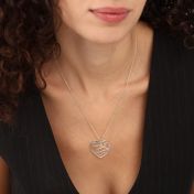 Ties of Heart Map Necklace [14 Karat White Gold]