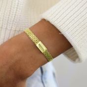 Herringbone Name Bracelet [18k Gold Vermeil]