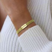 Herringbone Name Bracelet [18k Gold Vermeil]