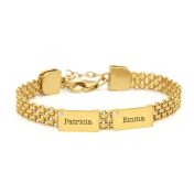 Milanese Chain Name Bracelet with Diamond [18K Gold Vermeil]