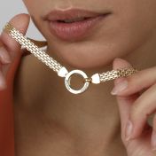 Family Circle Milanese Chain Name Necklace [18K Gold Vermeil]