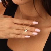 Mirella Circle Initials Necklace [14 Karat Gold]