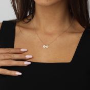 Mirella Circle Initials Necklace [14 Karat Gold]