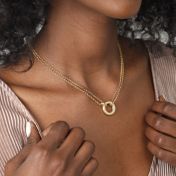 Anna Double Layer Crystal Necklace [18K Gold Vermeil]