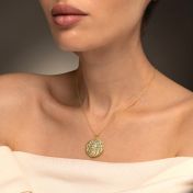 Precious Spot Engraved Map Necklace [18K Gold Plated]