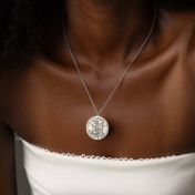 Precious Spot Engraved Map Necklace 