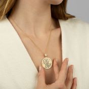 Precious Spot Engraved Map Necklace With 1 Ct Diamond [18K Gold Plated]
