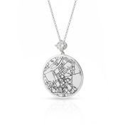 Precious Spot Engraved Map Necklace With 1 Ct Diamond