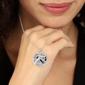 Precious Spot Map Silhouette Necklace [14 Karat White Gold]
