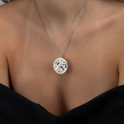 Precious Spot Map Silhouette Necklace [14 Karat White Gold]